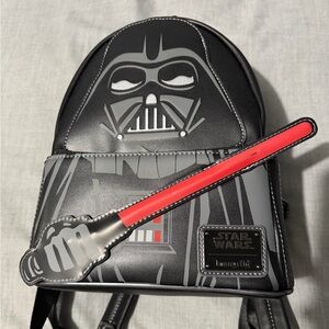 Loungefly Black and Gray Star Wars Backpack